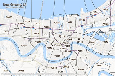 Map Zip Code Map For New Orleans